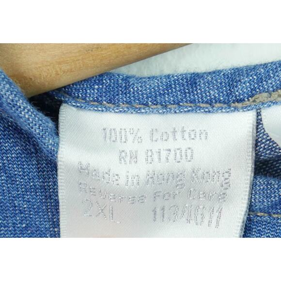 Vintage 2X Denim Midi Maxi Dress Teacher Prairie Cottagecore 90s Cotton Country - Picture 3 of 8